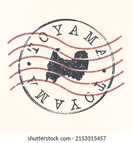 Toyama, Japan Stamp Map Postal. Silhouette. Passport Round Design. Vector Icon. Design Retro Travel National Symbol.