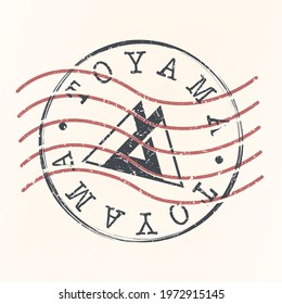 Toyama, Japan Stamp Postal. Silhouette Seal. Flag Passport Round Design. Vector Icon. Design Retro Travel. National Symbol.