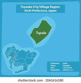 Toyoake City Village Region Aichi Prefecture Map, Japan