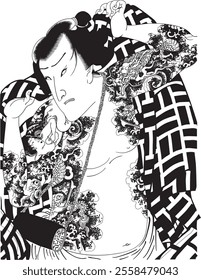 Toyohara Kunichika’s Tachibana Hishizo and Ichimura Uzaemon depicts Uzaemon as Tachibana Hishizo, symbolizing loyalty. Vivid colors and details highlight Kabuki’s splendor and Uzaemon’s individuality.