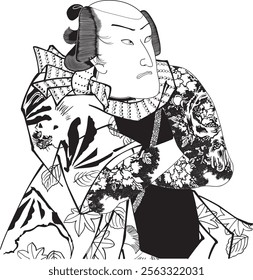 Toyokuni III's "Fuyo Kodanshiden" depicts idealized male figures, highlighting their strength, beauty, and dignity. Vivid colors, detailed costumes, and dynamic backgrounds emphasize their bravery and