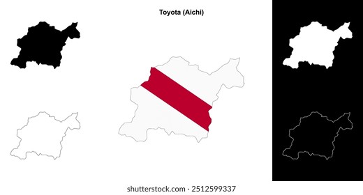 Toyota (Aichi) outline map set