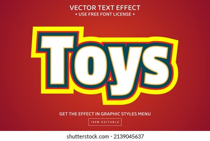 Toys 3D editable text effect template