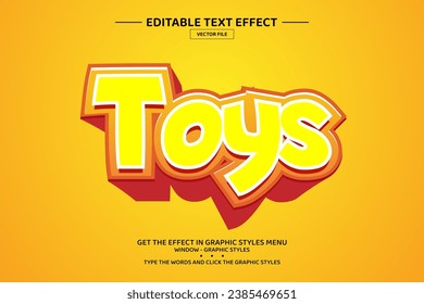 Toys 3D editable text effect template