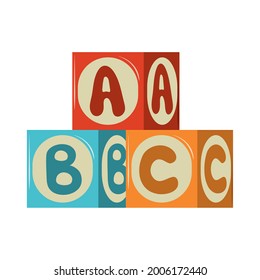 toys abc cubes icon cartoon