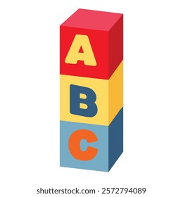 Toys alphabet blocks icon flat vector