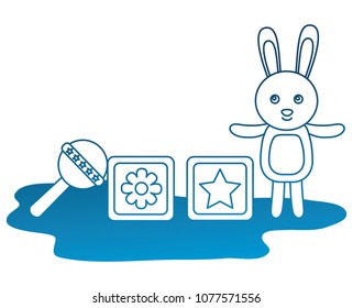 toys baby shower rabbit cubes and rattle