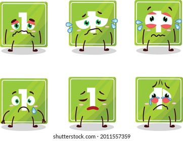 Toys block one cartoon character with sad expression. Vector illustration