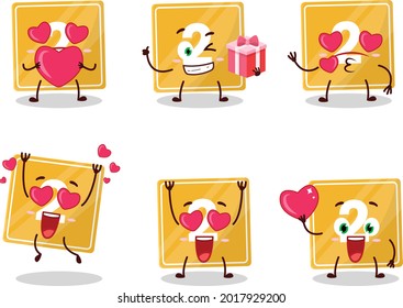 Toys block two cartoon character with love cute emoticon. Vector illustration