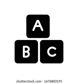 Toys block vector icon glyph style illustration.