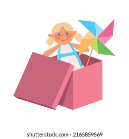 toys box flat icon isolated