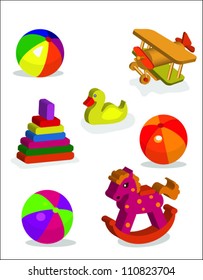 toys for children  on the white background,baby animals.