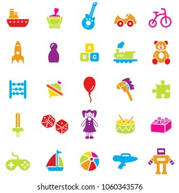 Juego de iconos de color de juguetes.Vector.