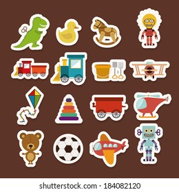 Toys colorful icon set, Vector illustration