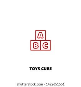 toys cube icon. toys cube vector design. sign design. red color
