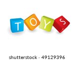 Toys (cube letters in editable vector format)