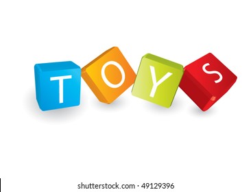 Toys (cube letters in editable vector format)