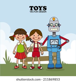 Toys design over blue background, vector illustration