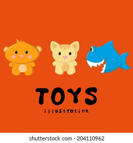 Toys design over orange background, vector illustration.