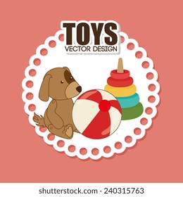 Toys design over pink background, vector illustration.