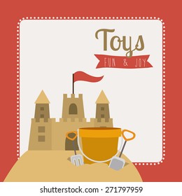 Toys design over red background, vector illustration
