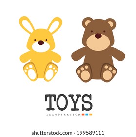 Design de brinquedos sobre fundo branco, ilustração vetorial