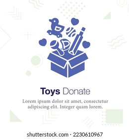 
Juguetes Donar ilustración de icono vectorial Box
