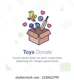 juguetes Donar ilustración vectorial de caja
