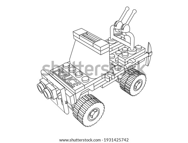 Toys\
Drawing Design of Unique Modern Car in Monocrhome Style, using\
white background. Suitable for children\'s learning content about\
vehicles, automotives, transportation and machines.\
