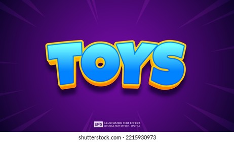 Toys editable text effect font