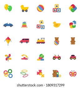 TOYS FLAT ICON SET FULL COLOR