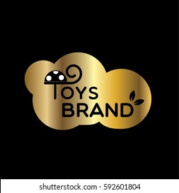 Toys  golden vector logo design template