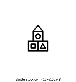 Toys icon. Baby icon. Simple, flat, outline, black.