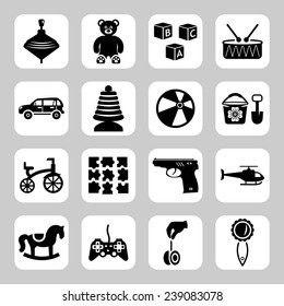 Toys icon collection - vector silhouette illustration