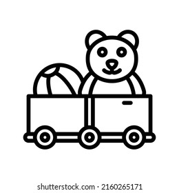 Toys Icon. Line Art Style Design Isolated On White Background