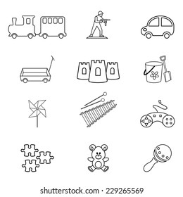 Toys icon set