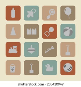 toys icon set
