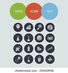 toys icon set