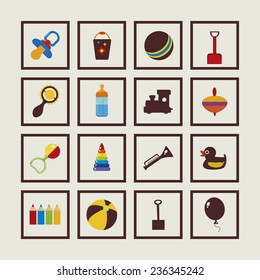 toys icon set