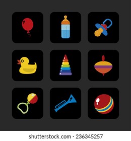 toys icon set