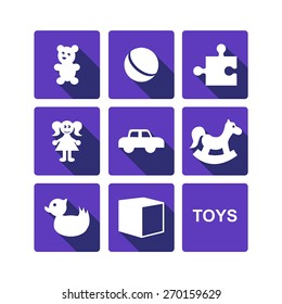 toys icon set