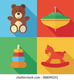 toys icon set