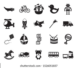 Toys icon set design, Childhood play kid game gift object and little theme Vector illustration