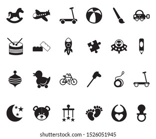 Toys icon set design, Childhood play kid game gift object and little theme Vector illustration