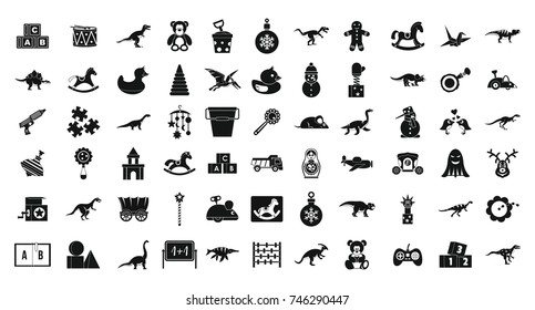 Toys icon set. Simple set of toys vector icons for web design isolated on white background