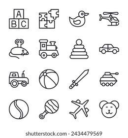 Toys icon set vector illustration