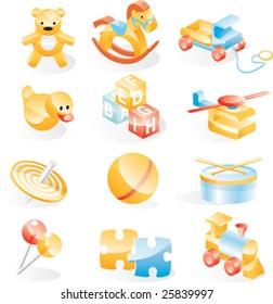 Toys icon set. Vector version