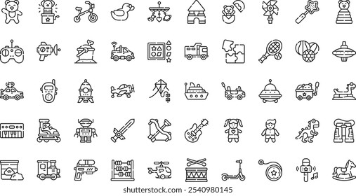 Toys icons High-Quality Vector Icons Collection with Editable Stroke. Ideal for Professional and Creative Projects.