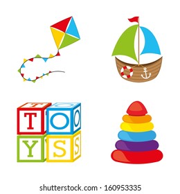 toys icons over white background vector illustration