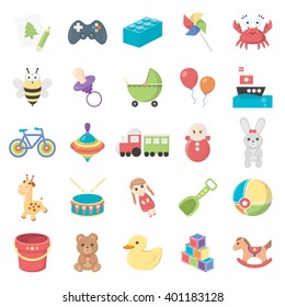 Toys icons set.